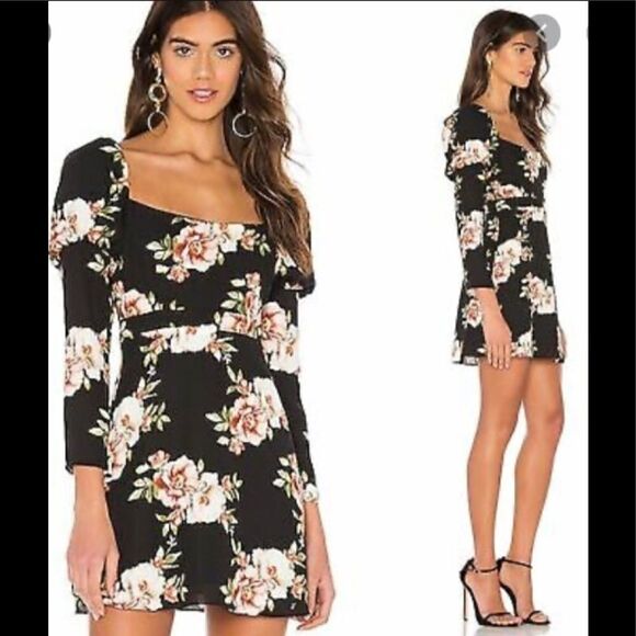 Likely Tara Black Floral Mini Dress - Picture 1 of 11